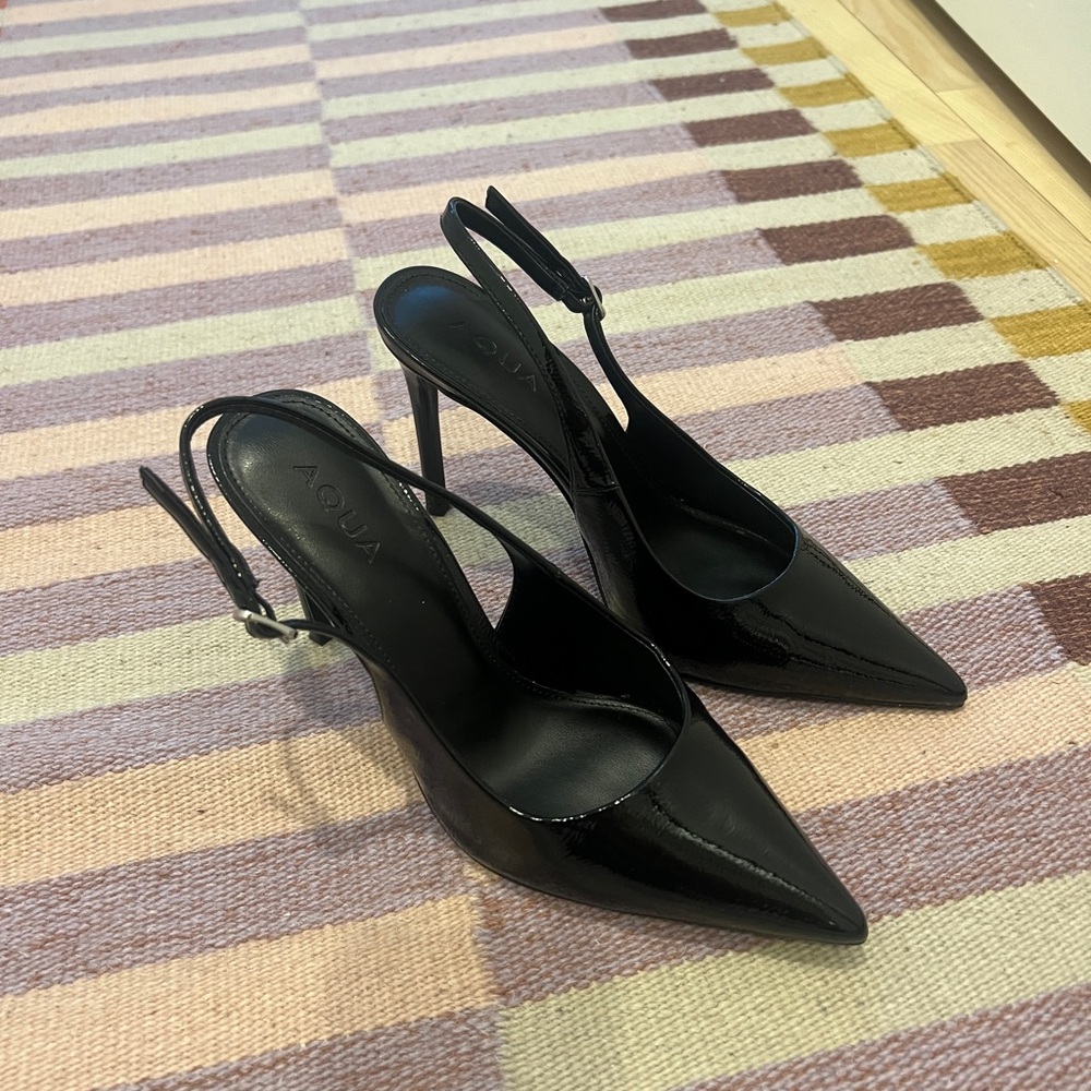 Aqua black heels